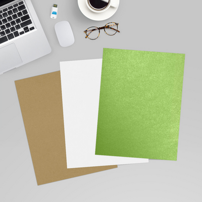 Lime Green Metallic 105lb 8 1/2 x 11 Cardstock