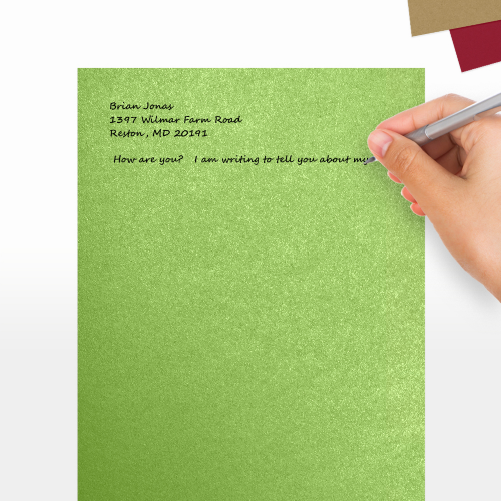 Lime Green Metallic 105lb 8 1/2 x 11 Cardstock