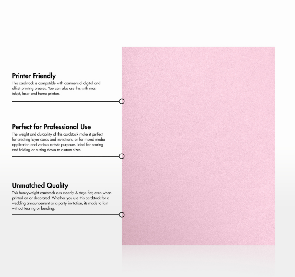 Pink Rose Metallic 105lb 8 1/2 x 11 Cardstock