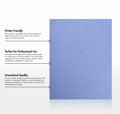 Vista Purple Metallic 105lb 8 1/2 x 11 Cardstock