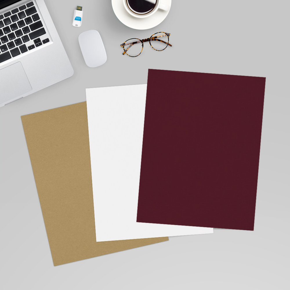 Burgundy Linen 100lb 8 1/2 x 11 Cardstock
