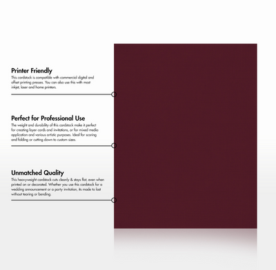 Burgundy Linen 100lb 8 1/2 x 11 Cardstock
