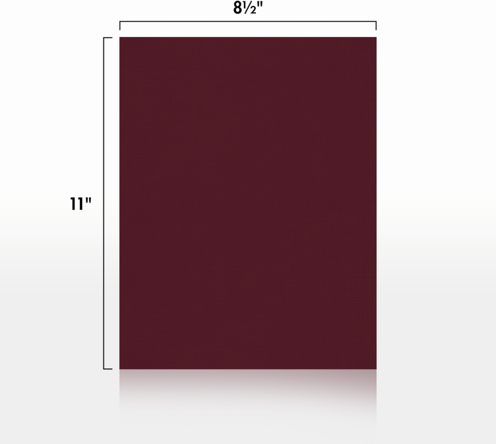 Burgundy Linen 100lb 8 1/2 x 11 Cardstock