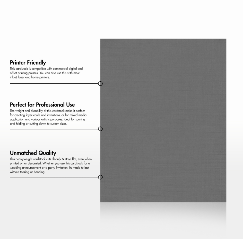 Sterling Gray Linen 100lb 8 1/2 x 11 Cardstock