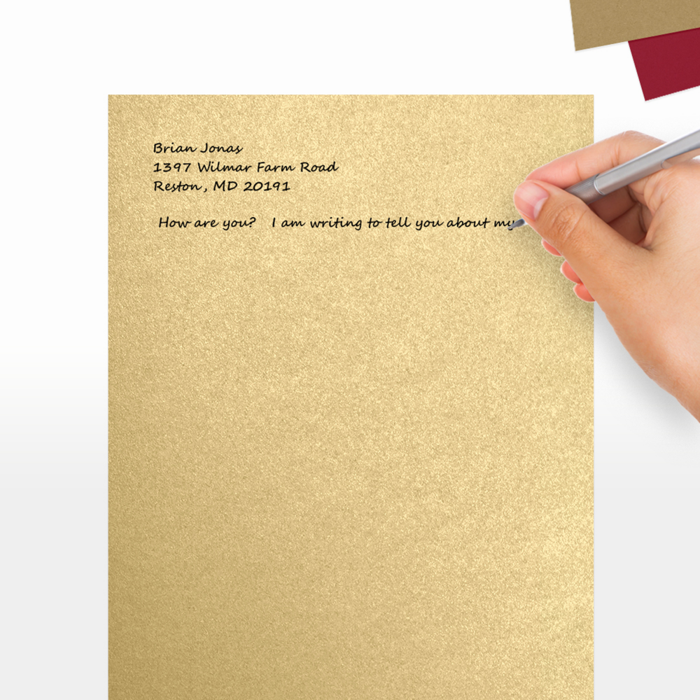 Light Gold Blonde Metallic 105lb 8 1/2 x 11 Cardstock
