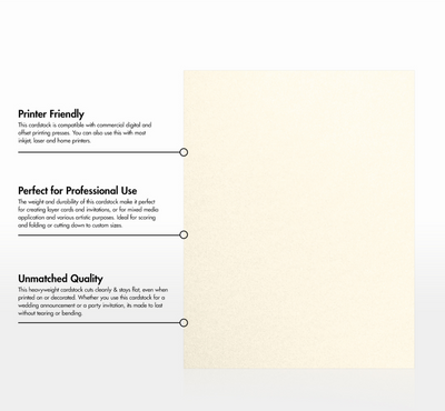 Champagne Ivory Metallic 105lb 8 1/2 x 11 Cardstock