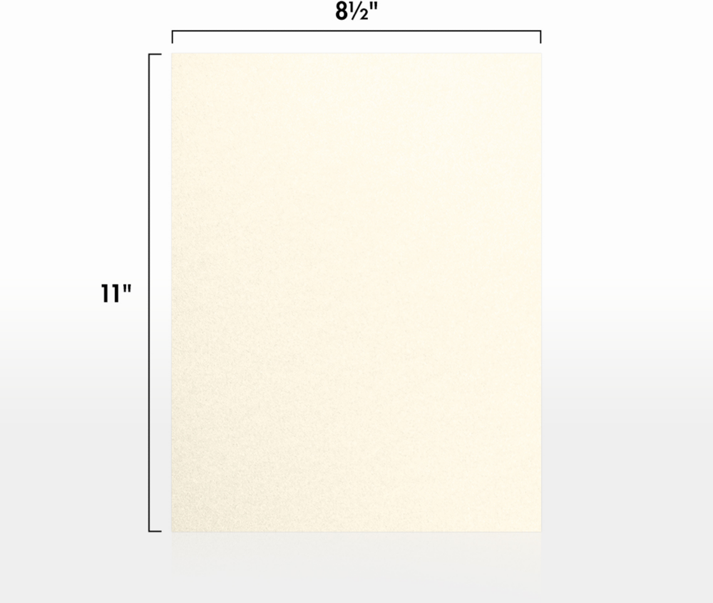 Champagne Ivory Metallic 105lb 8 1/2 x 11 Cardstock