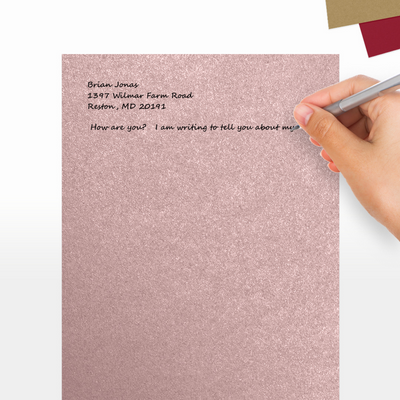 Misty Rose Metallic 105lb 8 1/2 x 11 Cardstock