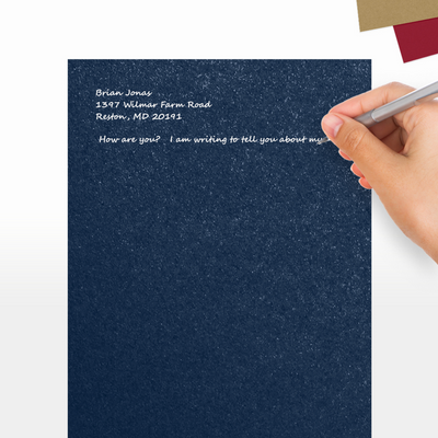 Lapis Navy Blue Metallic 105lb 8 1/2 x 11 Cardstock