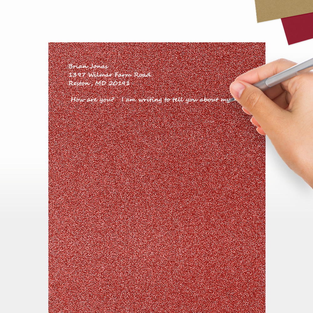 Holiday Red Sparkle 110lb 8 1/2 x 11 Cardstock