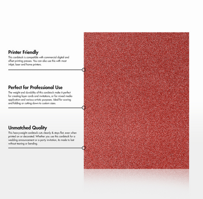 Holiday Red Sparkle 110lb 8 1/2 x 11 Cardstock