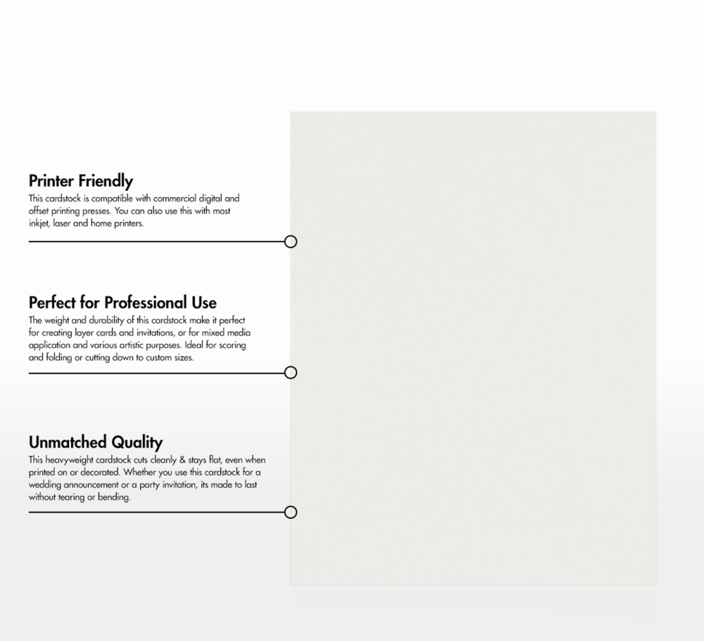 Natural White 100% Cotton 92lb 8 1/2 x 11 Cardstock