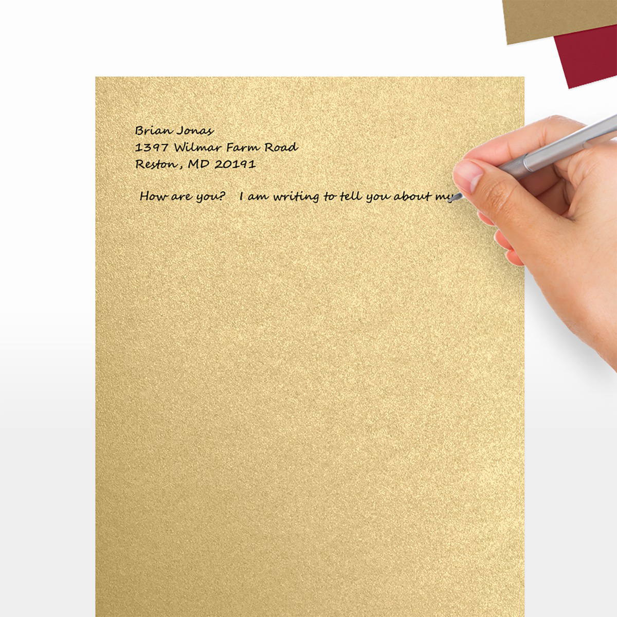 Light Gold Blonde Metallic 32lb 8 1/2 x 11 Paper