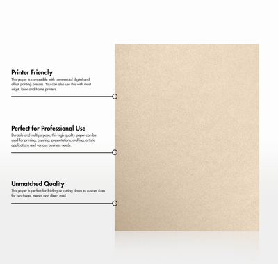 Light Brown Taupe Metallic 32lb 8 1/2 x 11 Paper