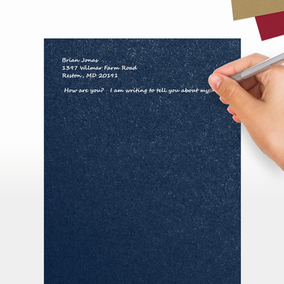 Lapis Navy Blue Metallic 32lb 8 1/2 x 11 Paper
