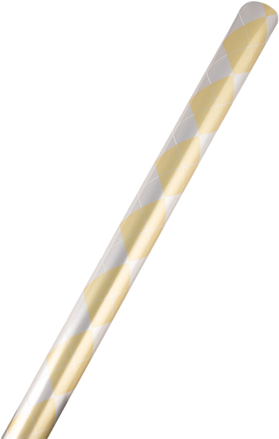 Silver and Gold Argyle Christmas Wrapping Paper (12 Sq Ft)