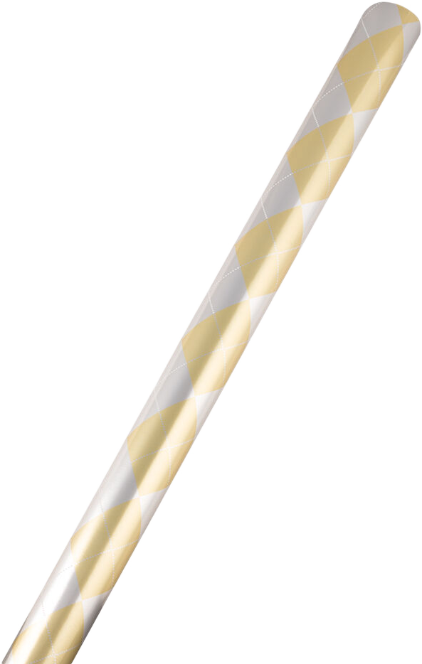 Silver and Gold Argyle Christmas Wrapping Paper (12 Sq Ft)