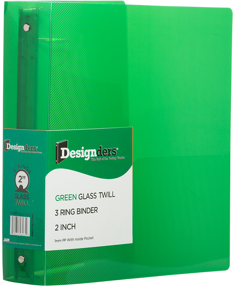 Green Plastic 2 Inch 3-Ring Binder