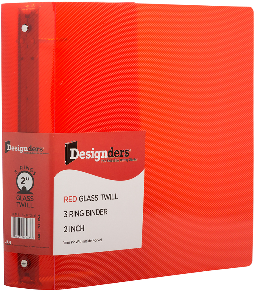 Red Plastic 2 Inch 3-Ring Binder