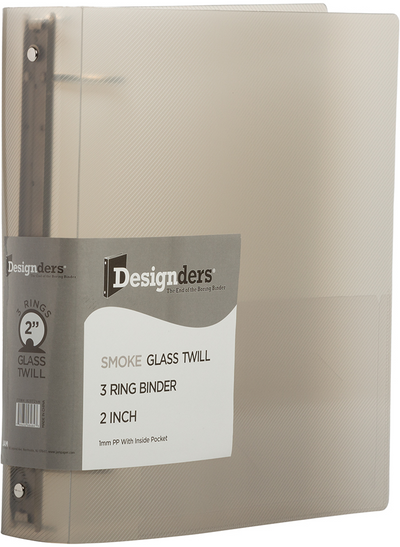 Smoke Gray Plastic 2 Inch 3-Ring Binder