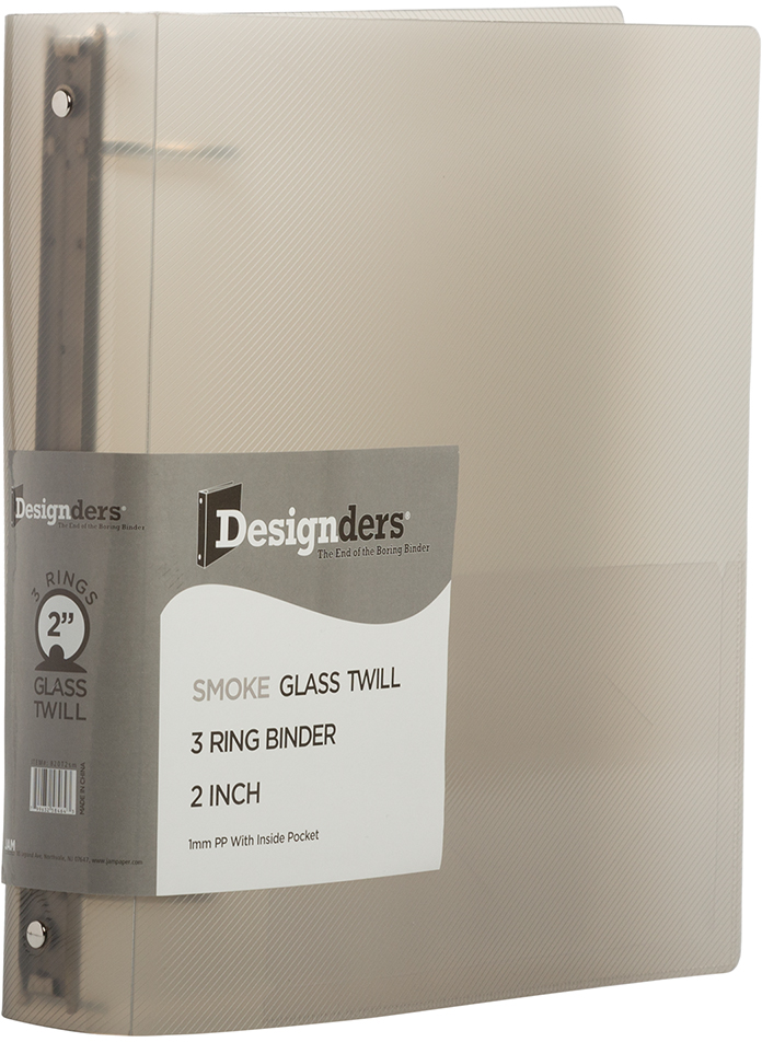 Smoke Gray Plastic 2 Inch 3-Ring Binder