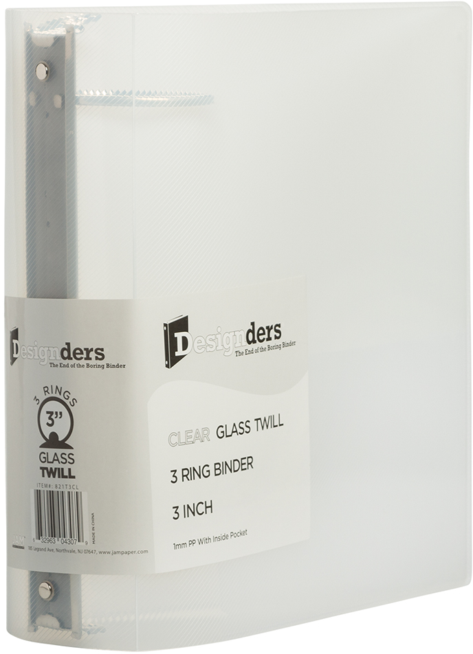 Clear Plastic 3 Inch 3-Ring Binder