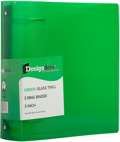 Green Plastic 3 Inch 3-Ring Binder