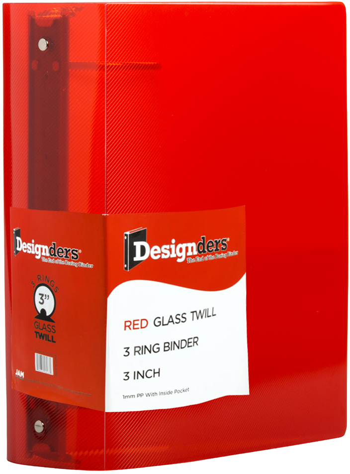 Red Plastic 3 Inch 3-Ring Binder