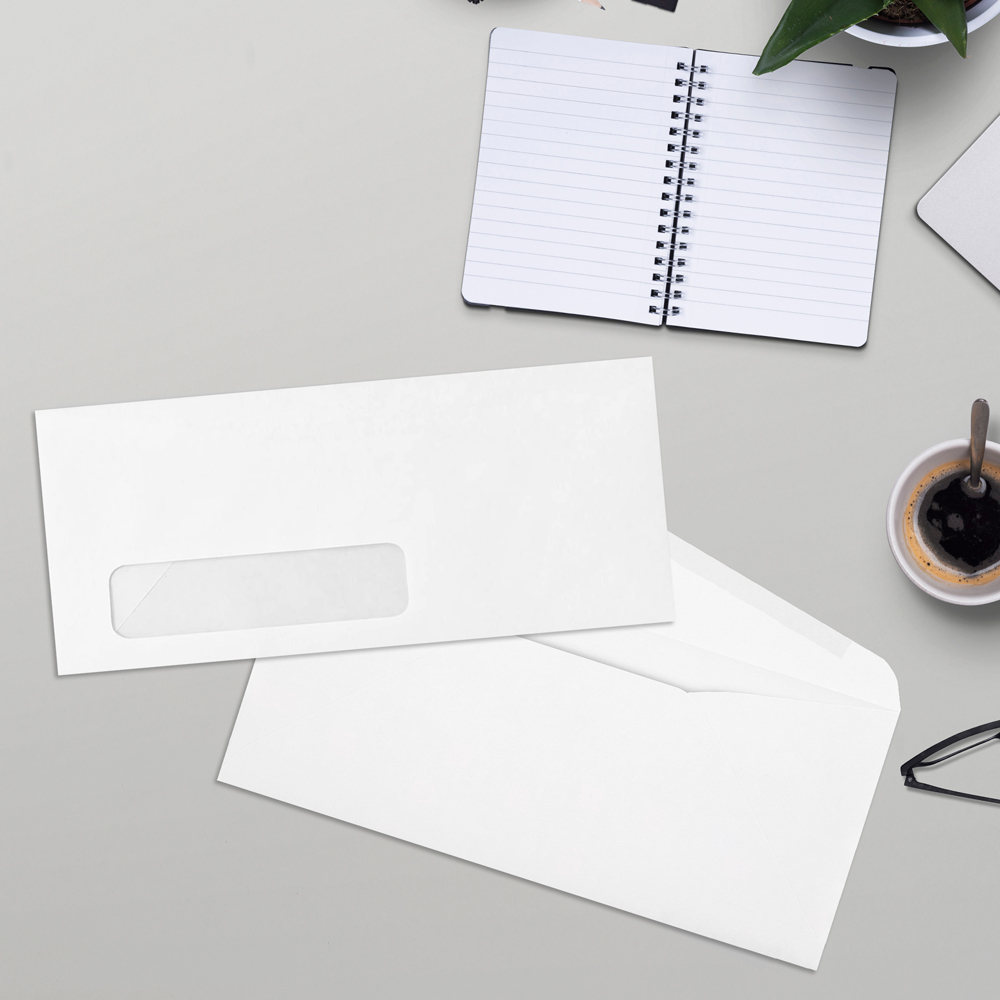 White 24lb #10 Right Window Envelopes (4 1/8 x 9 1/2)