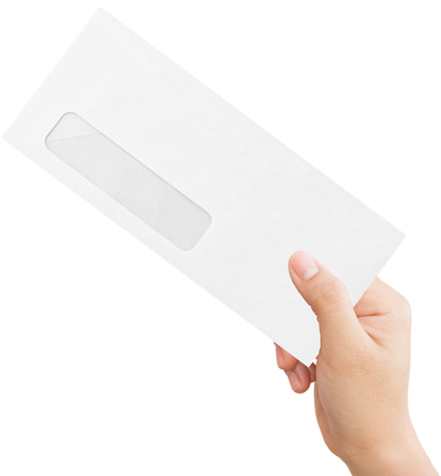 White 24lb #10 Right Window Envelopes (4 1/8 x 9 1/2)