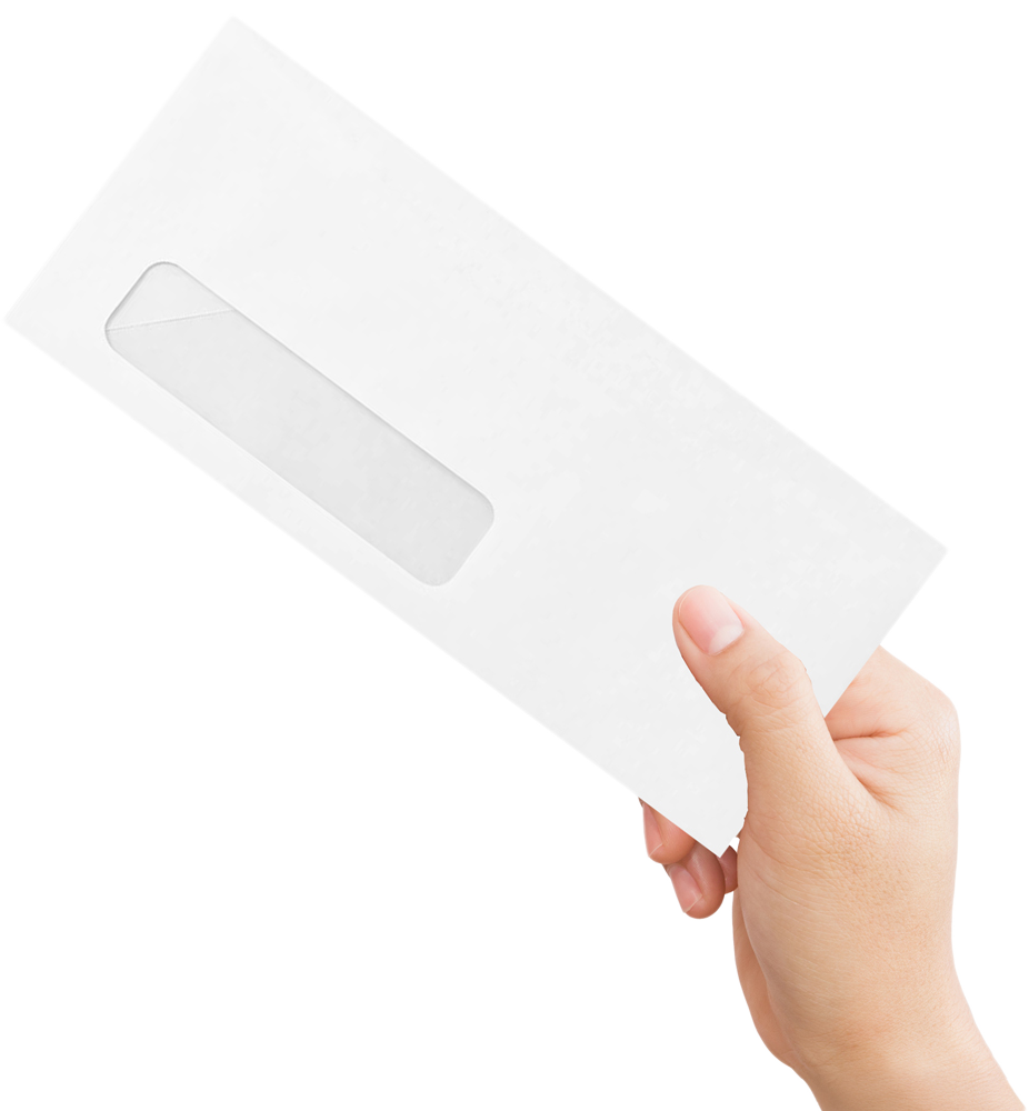 White 24lb #10 Right Window Envelopes (4 1/8 x 9 1/2)