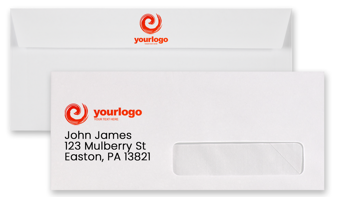 White 24lb #10 Right Window Envelopes (4 1/8 x 9 1/2)