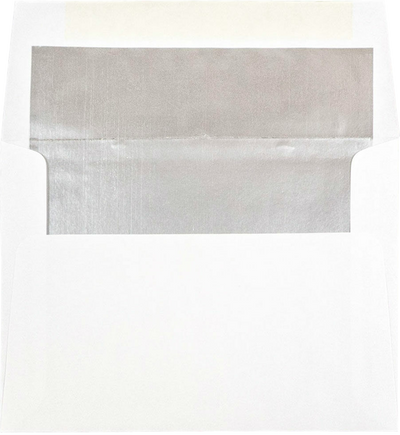 White with Silver Foil Lining 24lb A6 Invitation Envelopes (4 3/4 x 6 1/2)
