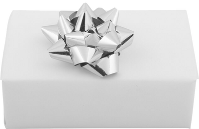 Silver 3 1/2 Inch Small Gift Bows - 12 Pack
