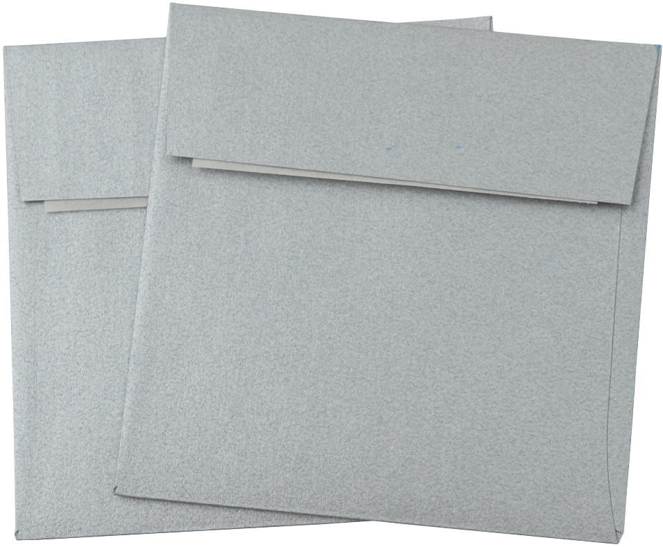 Silver Metallic 32lb 3 1/4 x 3 1/4 Square Envelopes with Peel & Seal