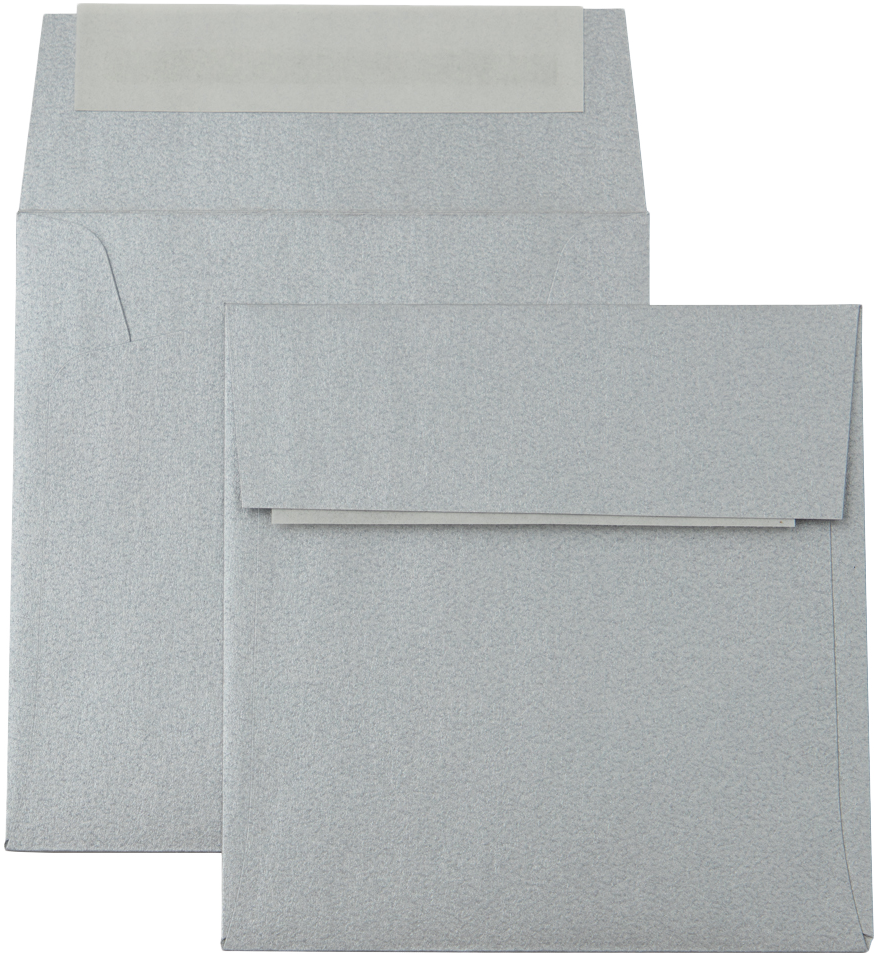 Silver Metallic 32lb 3 1/4 x 3 1/4 Square Envelopes with Peel & Seal