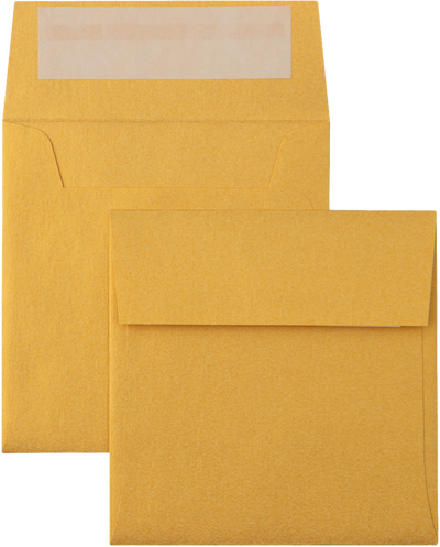 Gold Metallic 32lb 3 1/4 x 3 1/4 Square Envelopes with Peel & Seal