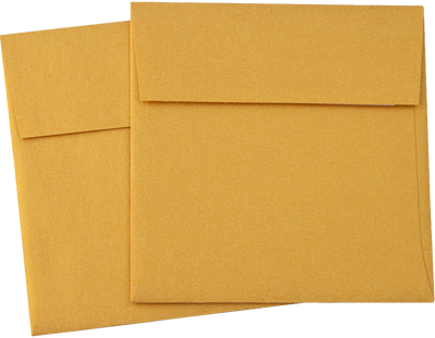 Gold Metallic 32lb 3 1/4 x 3 1/4 Square Envelopes with Peel & Seal