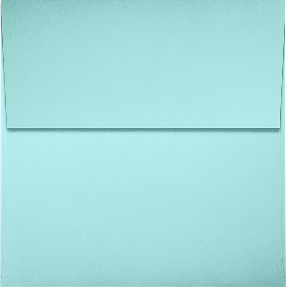 Seafoam Aqua Blue 32lb 3 1/4 x 3 1/4 Square Envelopes with Peel & Seal
