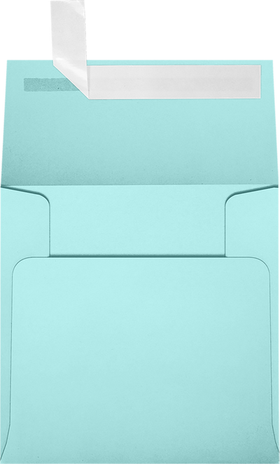 Seafoam Aqua Blue 32lb 3 1/4 x 3 1/4 Square Envelopes with Peel & Seal