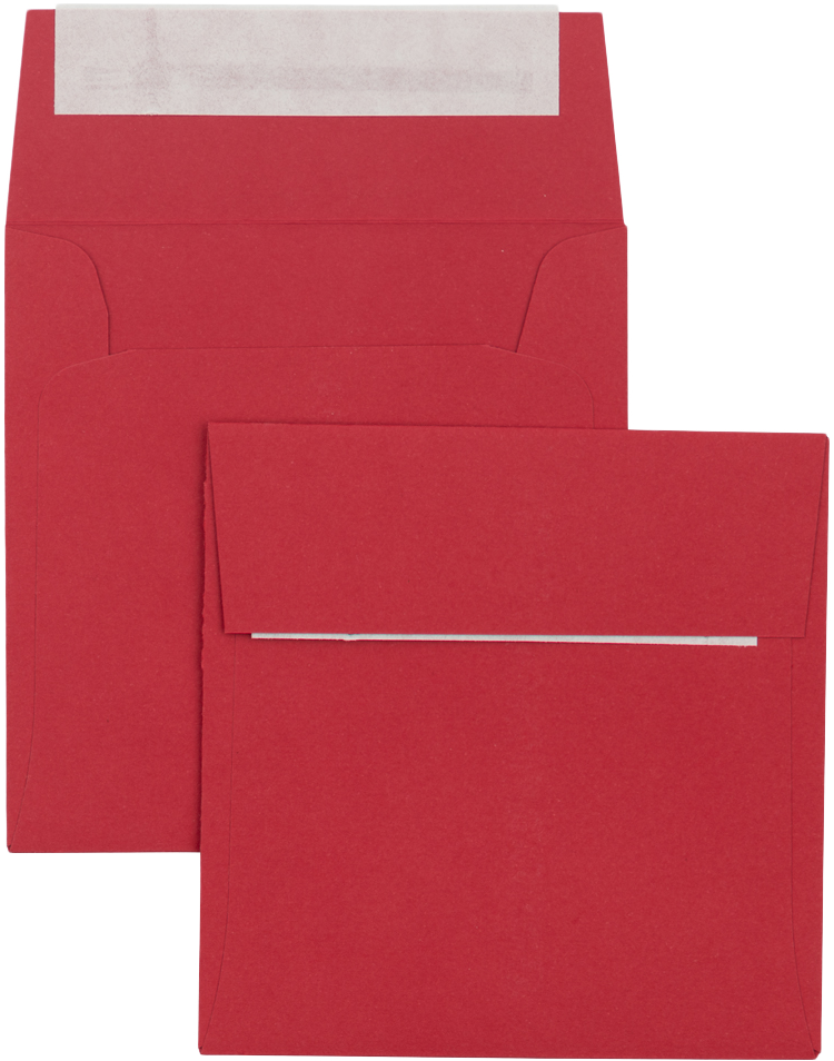 Red 32lb 3 1/4 x 3 1/4 Square Envelopes with Peel & Seal