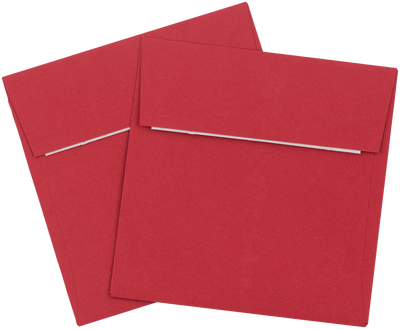 Red 32lb 3 1/4 x 3 1/4 Square Envelopes with Peel & Seal