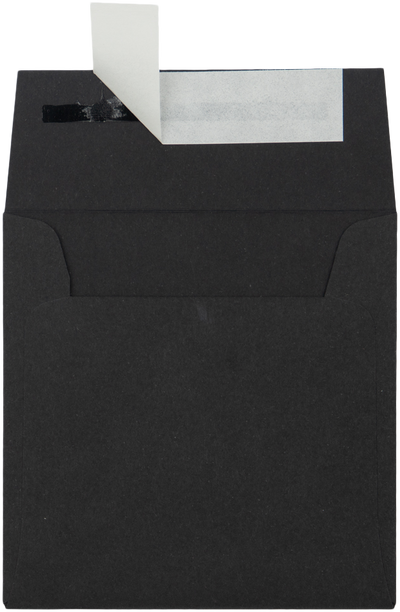 Smooth Midnight Black 32lb 3 1/4 x 3 1/4 Square Envelopes with Peel & Seal