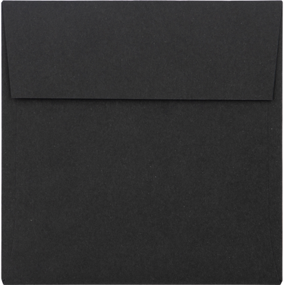Smooth Midnight Black 32lb 3 1/4 x 3 1/4 Square Envelopes with Peel & Seal