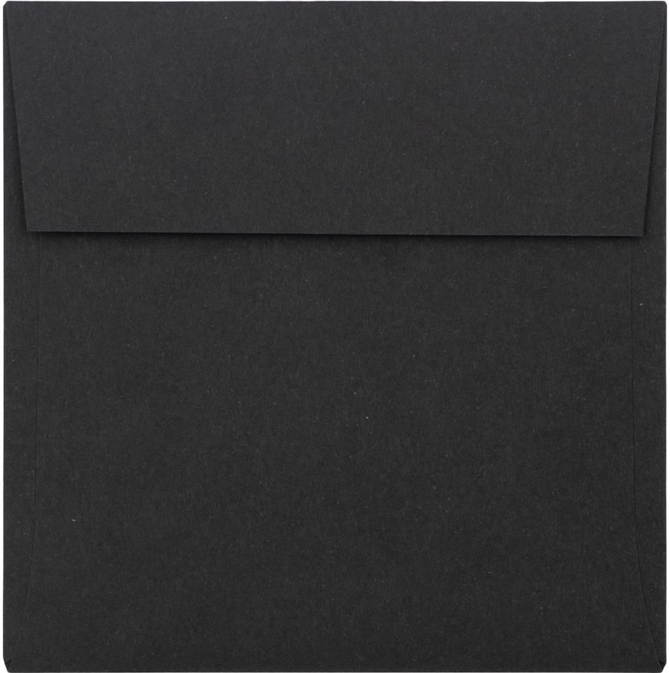 Smooth Midnight Black 32lb 3 1/4 x 3 1/4 Square Envelopes with Peel & Seal