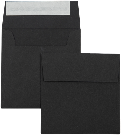 Smooth Midnight Black 32lb 3 1/4 x 3 1/4 Square Envelopes with Peel & Seal