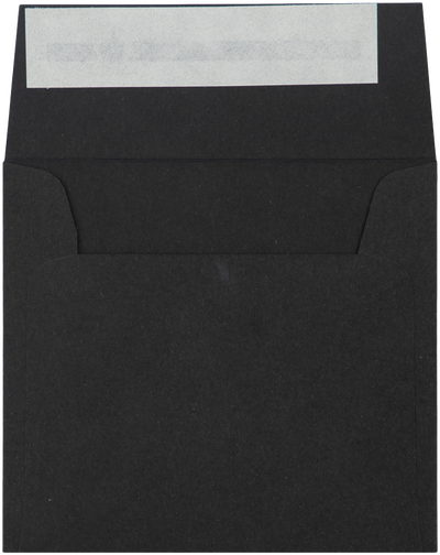 Smooth Midnight Black 32lb 3 1/4 x 3 1/4 Square Envelopes with Peel & Seal