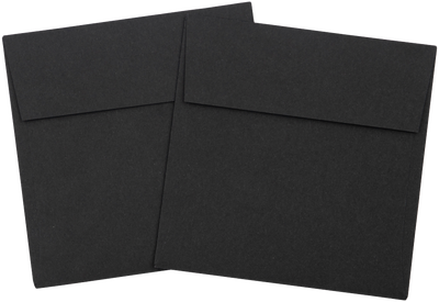 Smooth Midnight Black 32lb 3 1/4 x 3 1/4 Square Envelopes with Peel & Seal