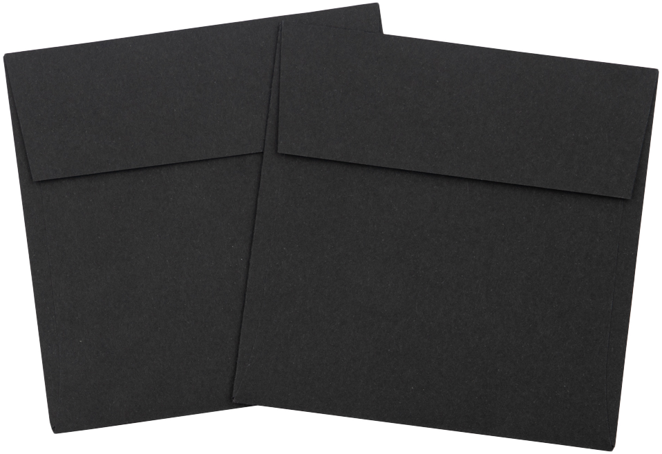 Smooth Midnight Black 32lb 3 1/4 x 3 1/4 Square Envelopes with Peel & Seal
