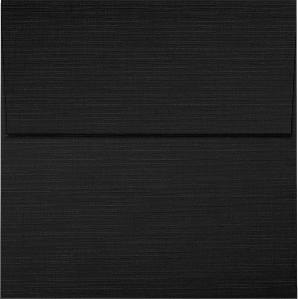 Black Linen 32lb 3 1/4 x 3 1/4 Square Envelopes with Peel & Seal